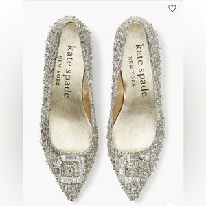 Kate spade buckle up flats silver